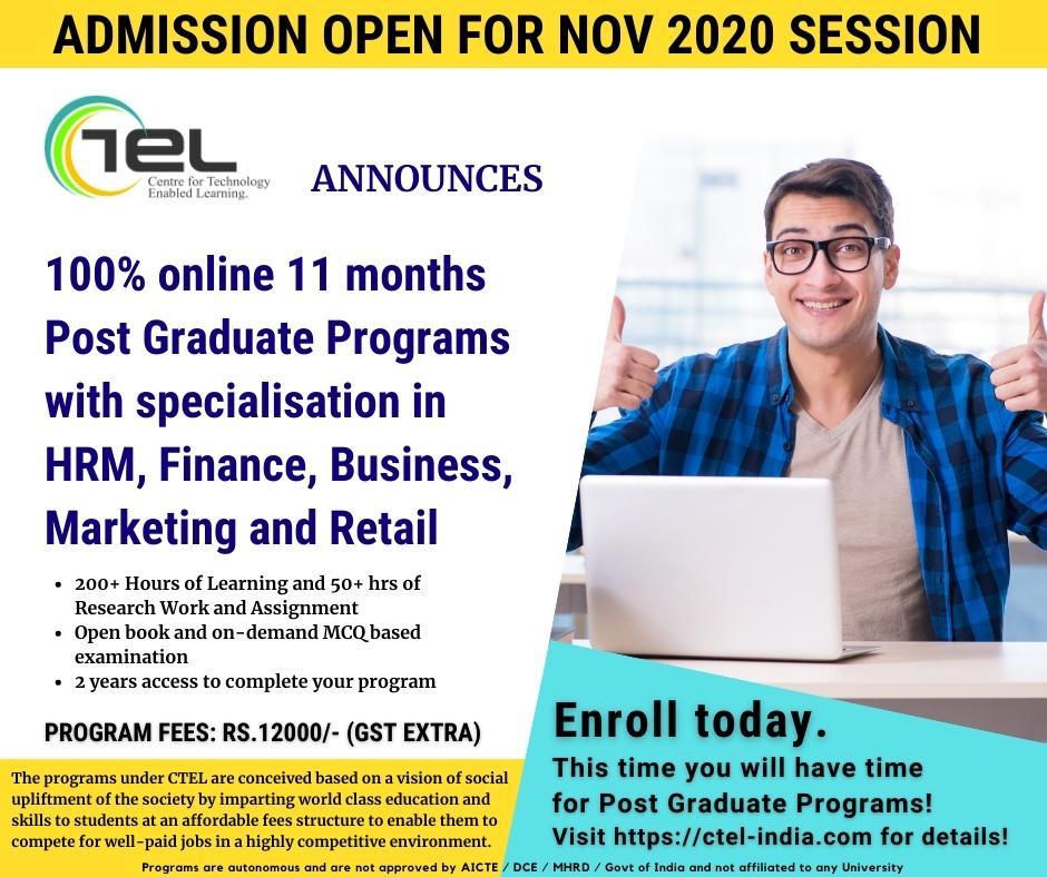 CTEL Announces 100% Online Post Graduate Programs