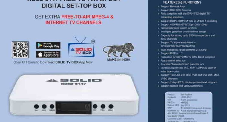 SOLID HDS2-6147 DVB-S2/MPEG-4 FullHD FTA Set-Top B