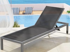 Gardeon Sun Lounge Folding Beach Chair with Wheels for Patio