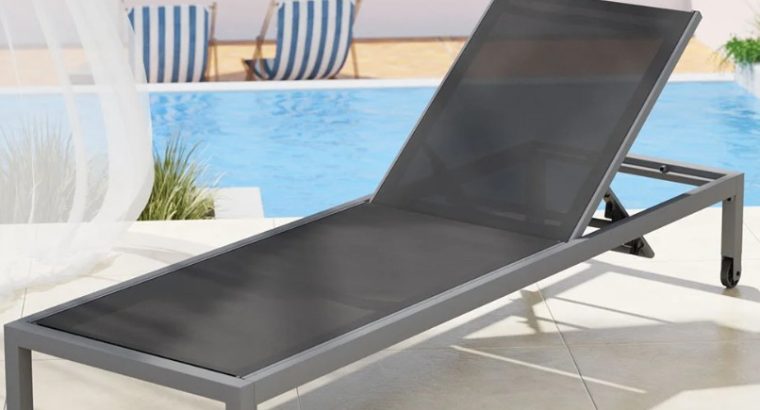 Gardeon Sun Lounge Folding Beach Chair with Wheels for Patio